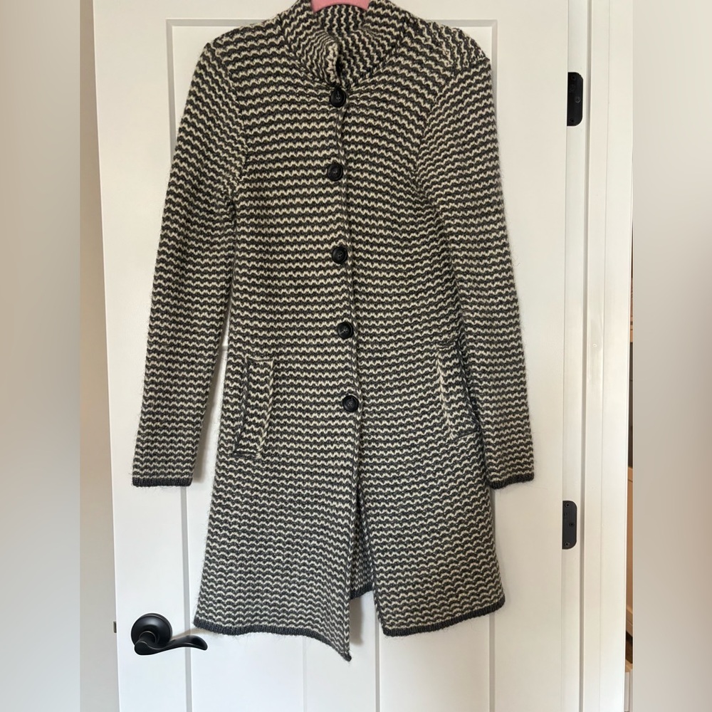 COCOGIO‎ Long Alpaca Wool Cardigan Made in Italy size L